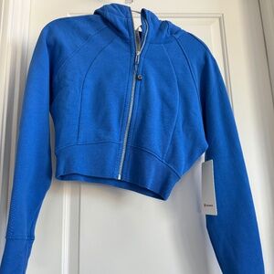 Lululemon NWT Scuba Full Zip Cropped Hoodie, Size 6 ,Pipe Dream Blue